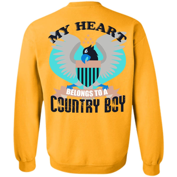 I Love Veteran T Shirt, My Heart Belongs To A Country Boy Sweatshirt