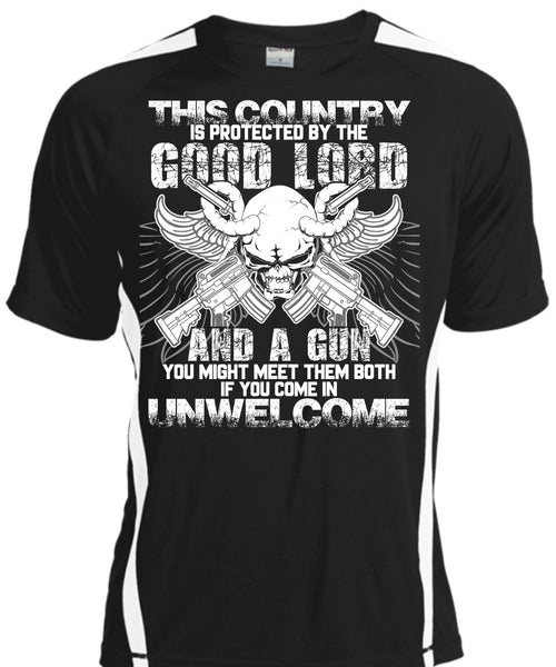 A black t-shirt with the shopify logo