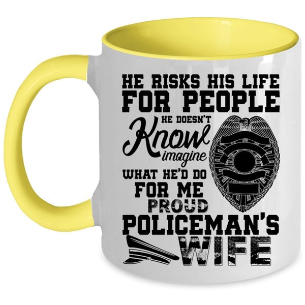 Beautiful Wife Coffee Mug, Proud Policeman's Wife Accent Mug