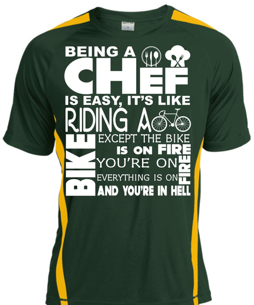 Being A Chef Is Easy T Shirt, It's Like Riding A Except The Bike Is On Fire T Shirt