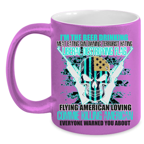 Flag Flying American Loving Coffee Mug, I'm The Beer Drinking Accent Mug