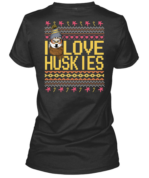 I Love Huskies T Shirt, This Girl Loves Christmas T Shirt