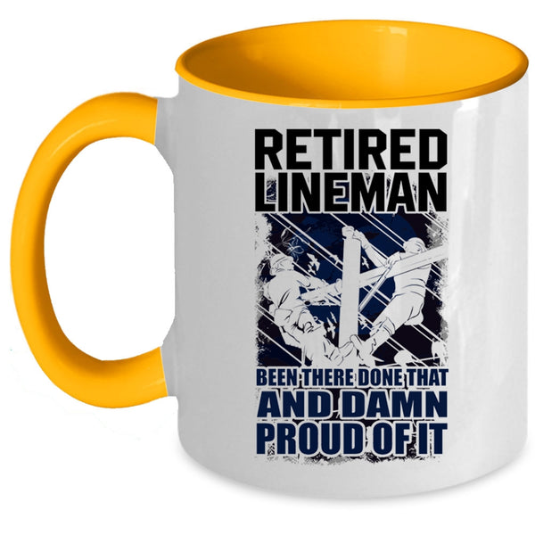 Cool Retirement Coffee Mug, Retired Lineman Accent Mug