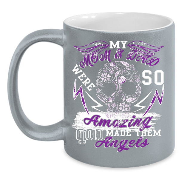 My Mom And Dad Were So Amazing Coffee Mug, God Made Them Angels Coffee Cup