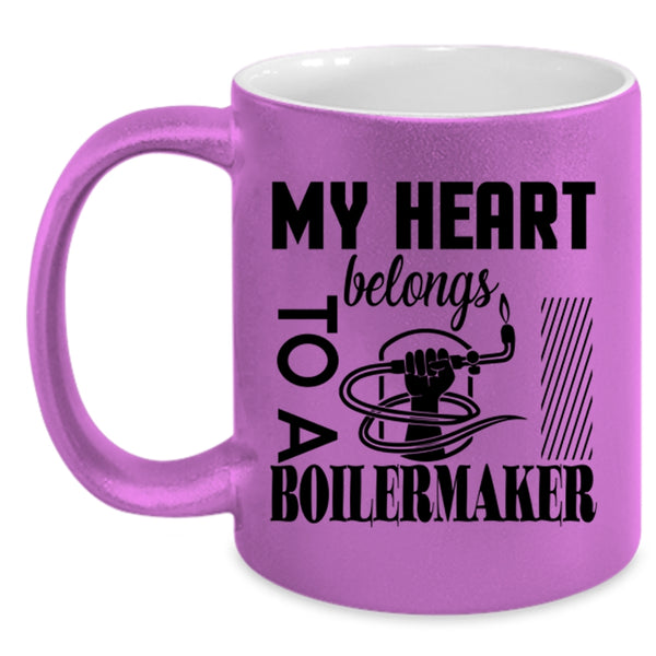 I Love Boilermaker Coffee Mug, My Heart Belongs To A Boilermaker Accent Mug