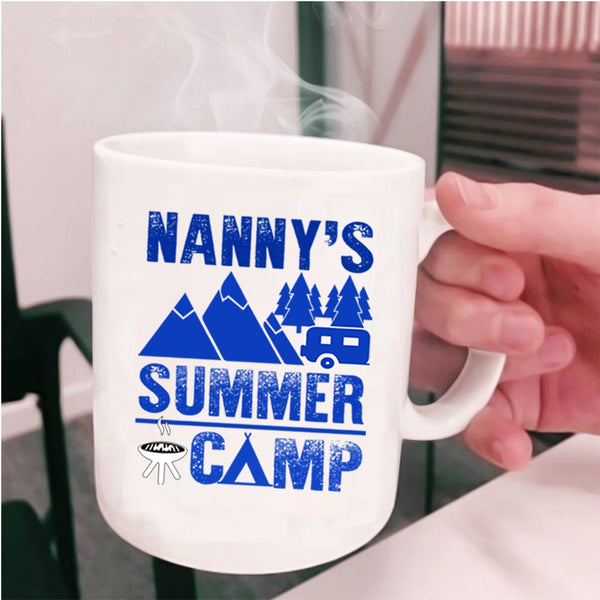 Cool Gift For Camping Mom Coffee Mug, Nanny's Summer Camp Cup