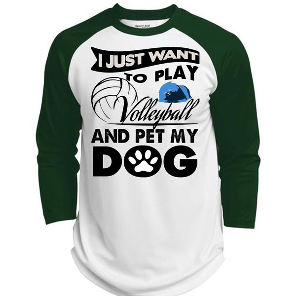 I Just Want To Play Volleyball T Shirt, I Love My Dog T Shirt, Awesome T-Shirts  (Polyester Game Baseball Jersey)