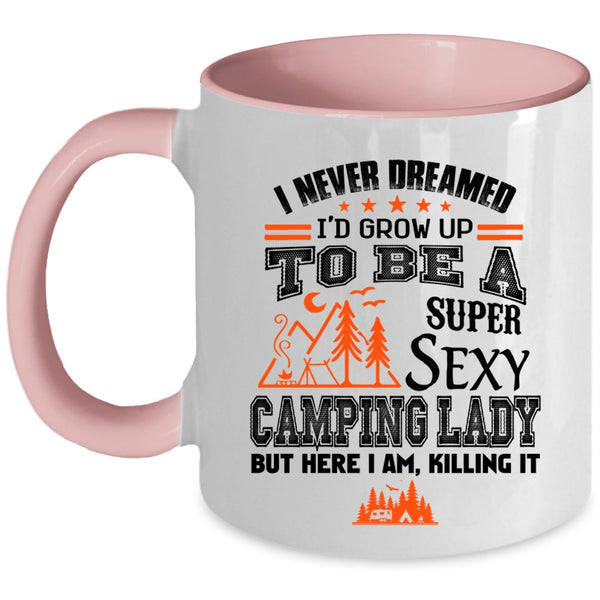Cute Camping Lady Coffee Mug, I'd Grow Up To Be A Camping Lady Accent Mug