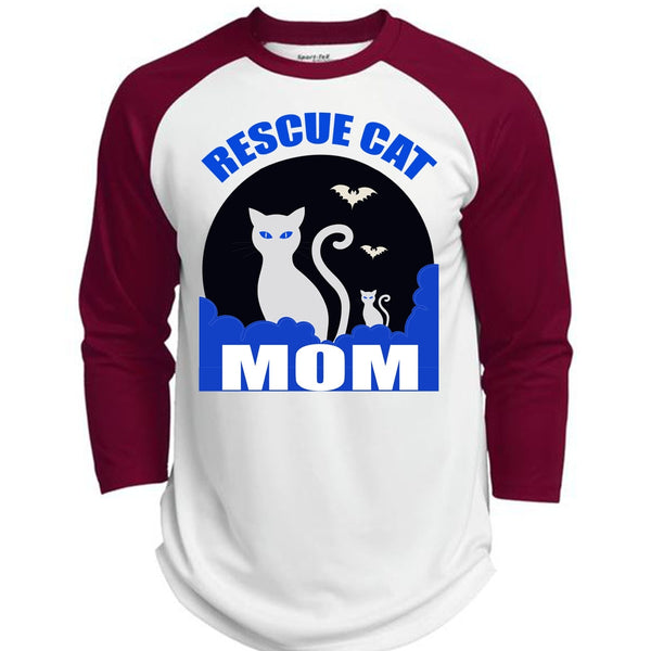 Rescue Cat Mom T Shirt, I Love My Cat T Shirt, Awesome T-Shirts  (Polyester Game Baseball Jersey)