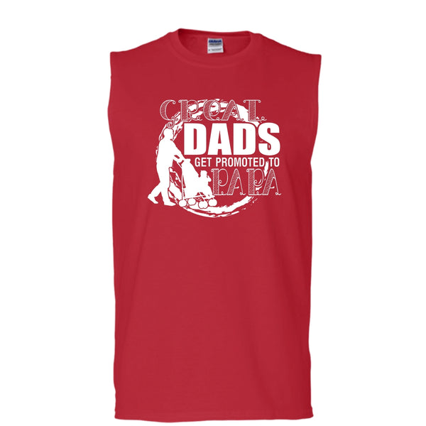 Great Dads Get Promoted To Papa T Shirt, Coolest Papa Tank Top (Men's Cotton Sleeveless)
