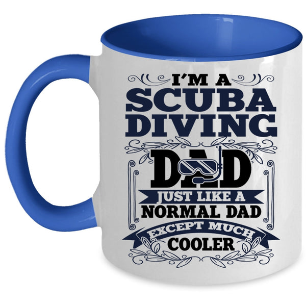Cool Scuba Diving Dad Coffee Mug, I'm A Scuba Diving Dad Accent Mug