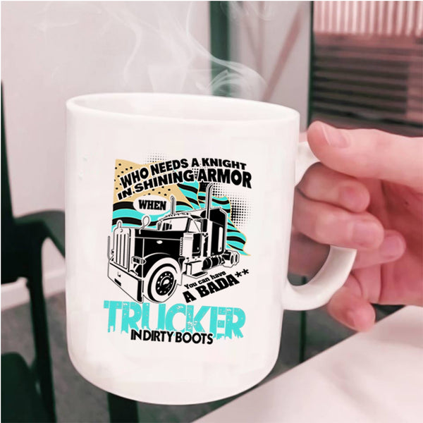 Cool American Flag Coffee Mug, You Can Have A Trucker In Dirty Boots Cup