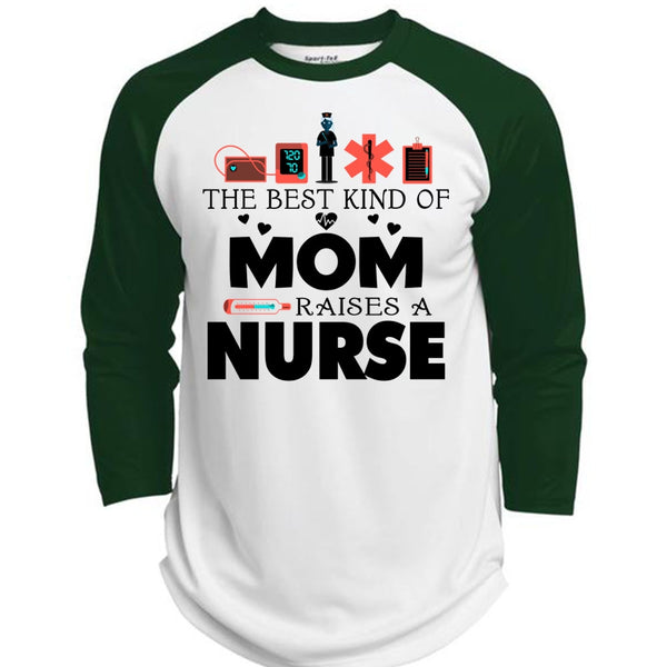 The Best Kind Of Mom Raises A Nurse T Shirt, Mother's Day T Shirt  (Polyester Game Baseball Jersey)
