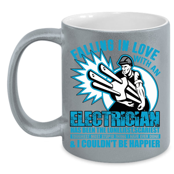 Falling In Love With An Electrician Coffee Mug, I Love My Electrician Coffee Cup