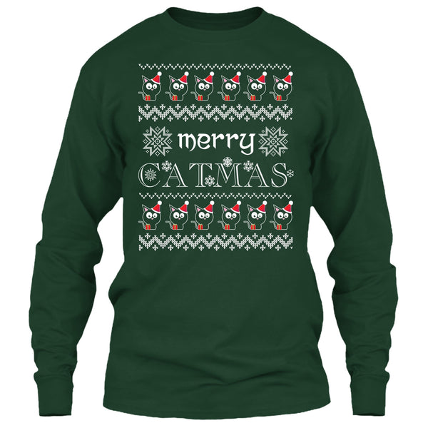 Merry Catmas T Shirt, Coolest Cat Lover T Shirt