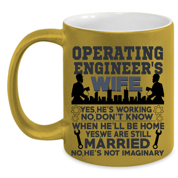 Just Married Coffee Mug, Operating Engineer's Wife Accent Mug