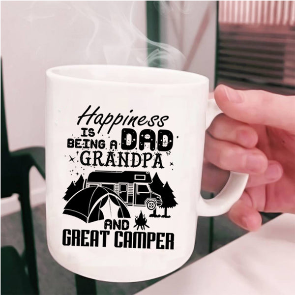 Grandpa And Great Camper Coffee Mug, Happiness Is Being A Dad Cup