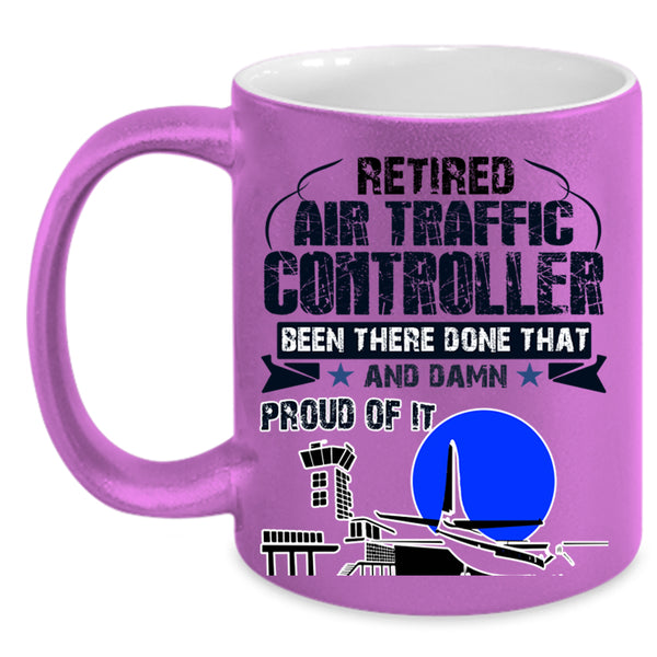 Cool Retirement Coffee Mug, Retired Air Traffic Controller Accent Mug