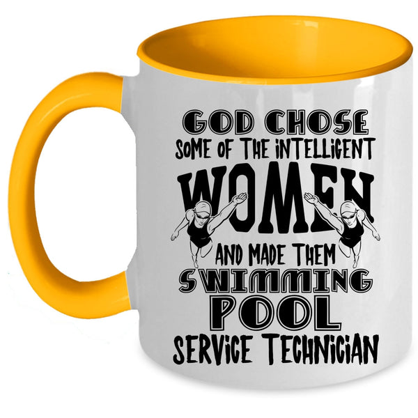 Swimming Pool Service Technician Coffee Mug, The Intelligent Women Accent Mug