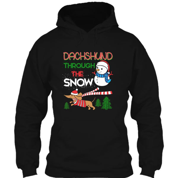 Dachshund Through The Snow T Shirt, Coolest Merry Christmas T Shirt