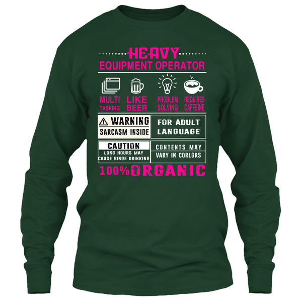 Heavy Equipment Operator T Shirt, 100% Organic T Shirt