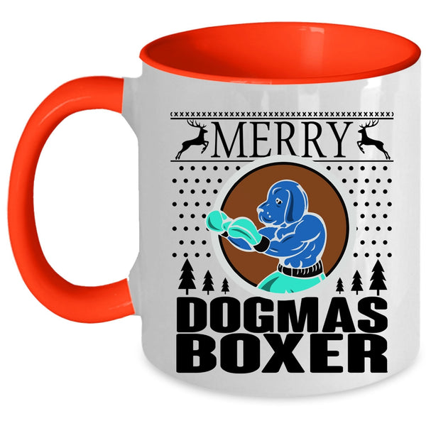 Christmas Gift For Son Coffee Mug, Merry Dogmas Boxer Accent Mug