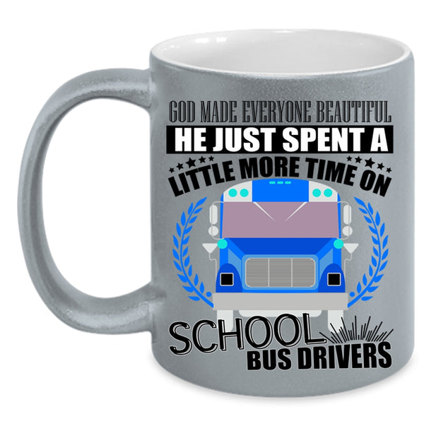 School Bus Drivers Coffee Mug, God Made Everyone Beautiful Accent Mug