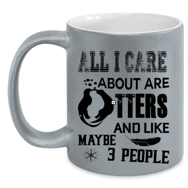 Funny Gift For Otter Lovers Coffee Mug, I Love Otters Accent Mug