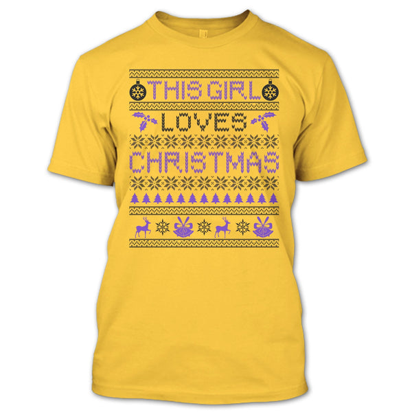 This Girl Loves Christmas T Shirt, Awesome Merry Christmas T Shirt