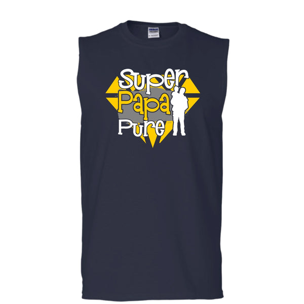 Papa Pure T Shirt, Father's Day Gift Tank Top (Men's Cotton Sleeveless)