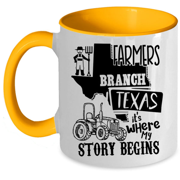 Where My Story Begins Coffee Mug, Farmers Branch Texas Accent Mug