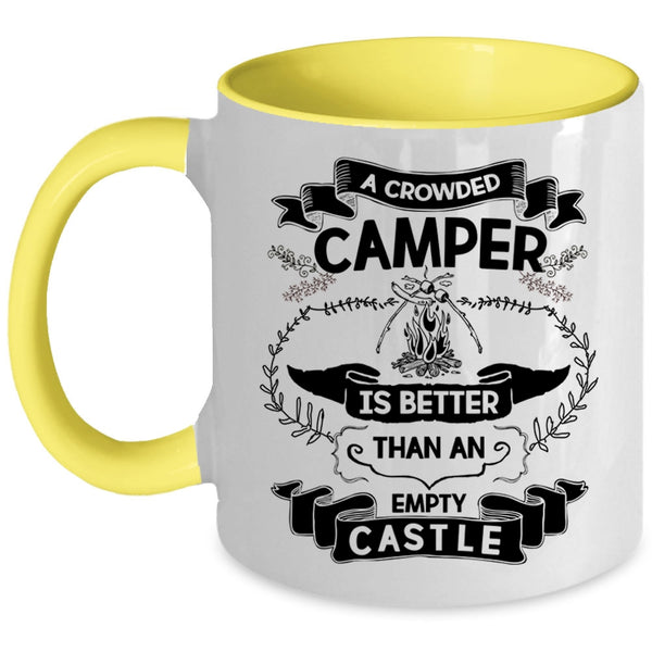 Funny Camper Coffee Mug, A Crowded Camper Is Better Accent Mug