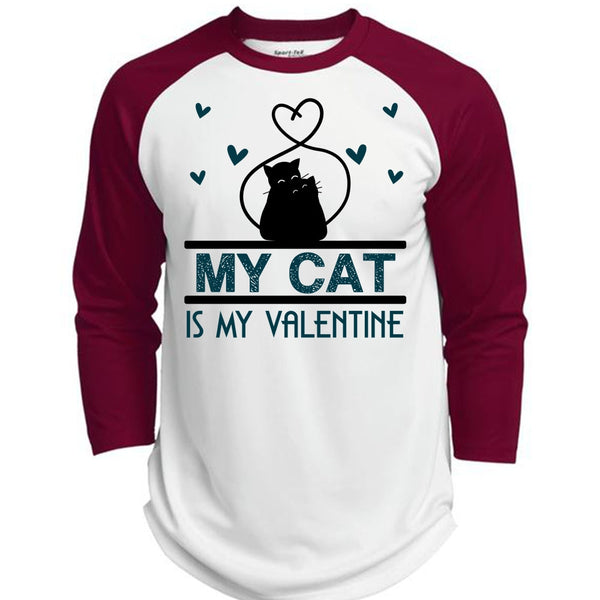 My Cat Is My Valentine T Shirt, I Love Cat T Shirt, Awesome T-Shirts  (Polyester Game Baseball Jersey)