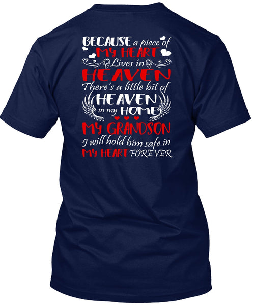 Heaven In My Home My Grandson T Shirt, My Heart Lives In Heaven T Shirt