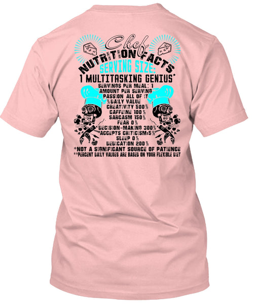 Chef Nutrition Facts T Shirt, I Love Cooking T Shirt