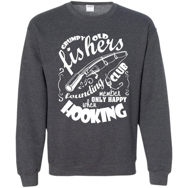 Only Happy When Hooking T Shirt, Coolest Fishing Sweatshirt