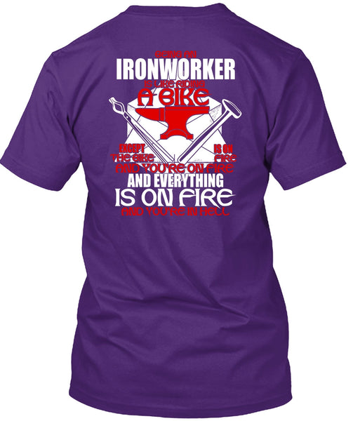 Being An Ironworker T Shirt, Like Riding A Bike T Shirt