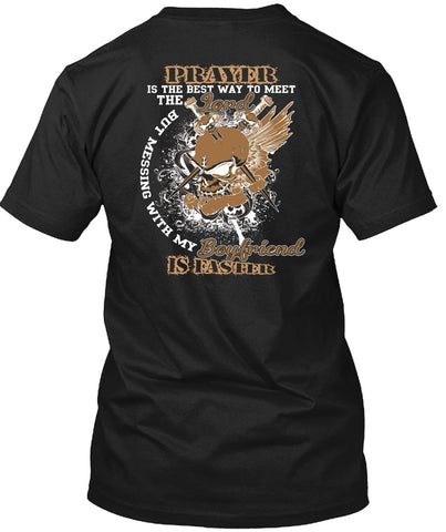 A black t-shirt with the shopify logo