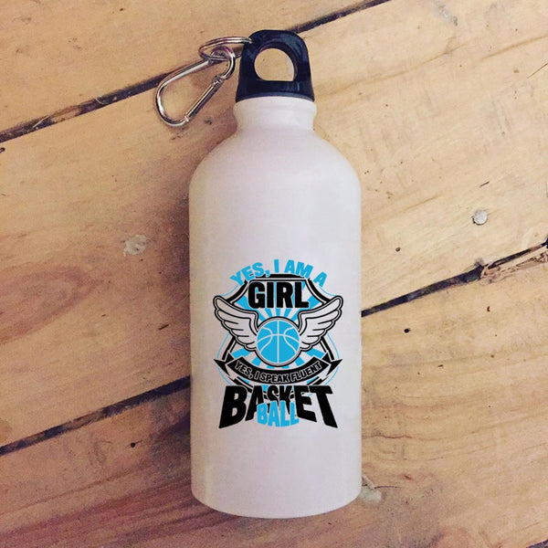 Yes I Am A Girl 20 oz Stainless Steel Bottle,I Speak Fluent Basketball Outdoor Sports Water Bottle