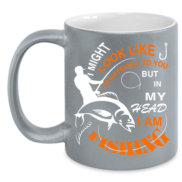 In My Head I Am Fishing Coffee Mug, Love Fishing Coffee Cup