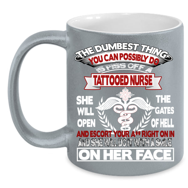 Tattooed Nurse Coffee Mug, Awesome Gift for Nurses Coffee Cup