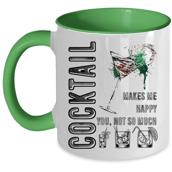 I Love Cocktail Coffee Mug, Cocktail Makes Me Happy Accent Mug