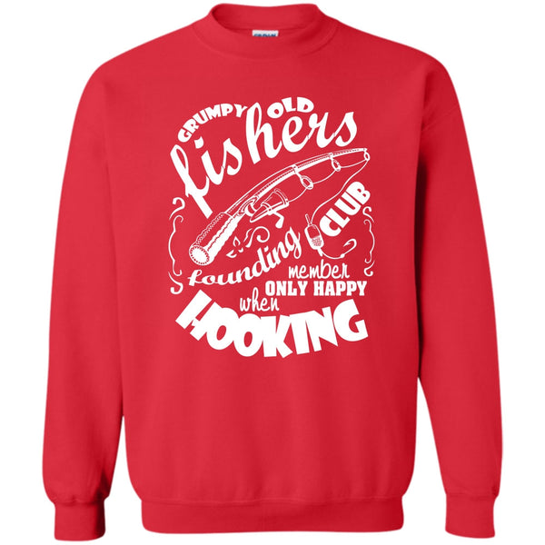 Only Happy When Hooking T Shirt, Coolest Fishing Sweatshirt