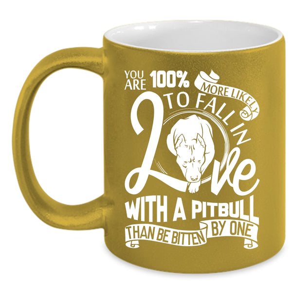 Fall In Love With A Pitbull Coffee Mug, Cute Pitbull Owner Coffee Cup