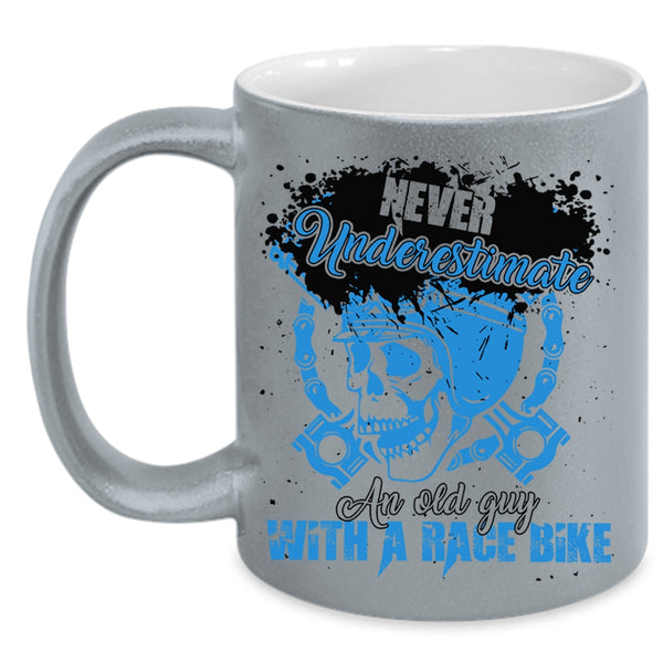 Awesome Race Biker Coffee Mug, An Old Guy With A Race Bike Accent Mug