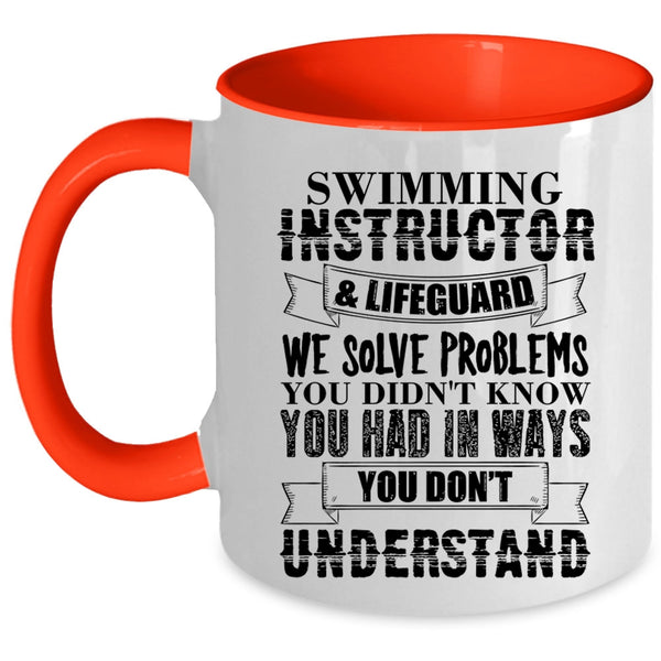 Cool Instructor Coffee Mug, Swimming Instructor And Lifeguard Accent Mug