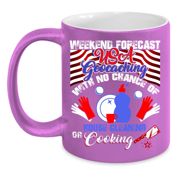 USA Geocaching Coffee Mug, Cool American Flag Coffee Cup