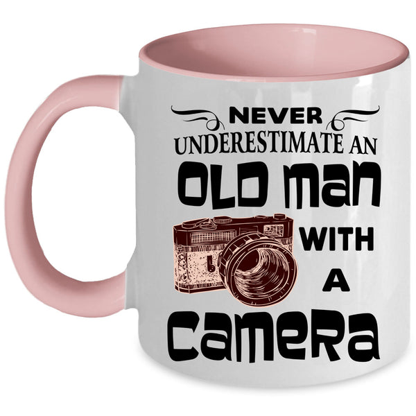 Awesome Grandpas Coffee Mug, Old Man With A Camera Accent Mug