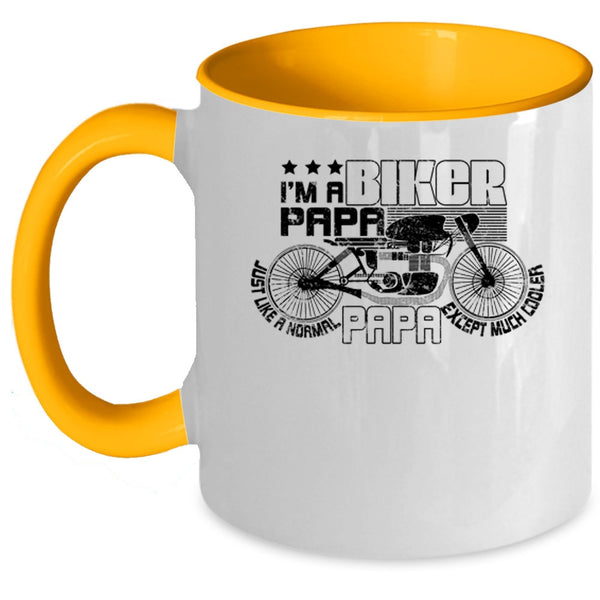 Awesome Biker Papa Coffee Mug, I'm A Biker Papa Accent Mug