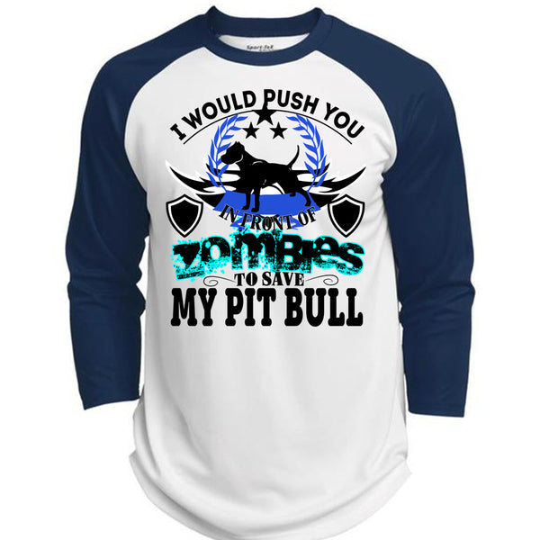 Zombies To Save My Pit Bull T Shirt, I Love Dogs T Shirt, Awesome T-Shirts  (Polyester Game Baseball Jersey)